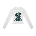 Gryptik Stitch Puppy (Teal) Slim Raglan Long Sleeve T-Shirt