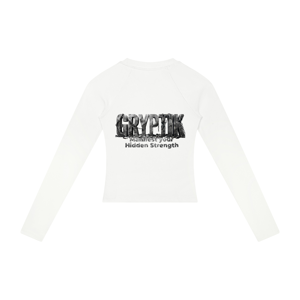 Gryptik Stitch Puppy (Teal) Slim Raglan Long Sleeve T-Shirt