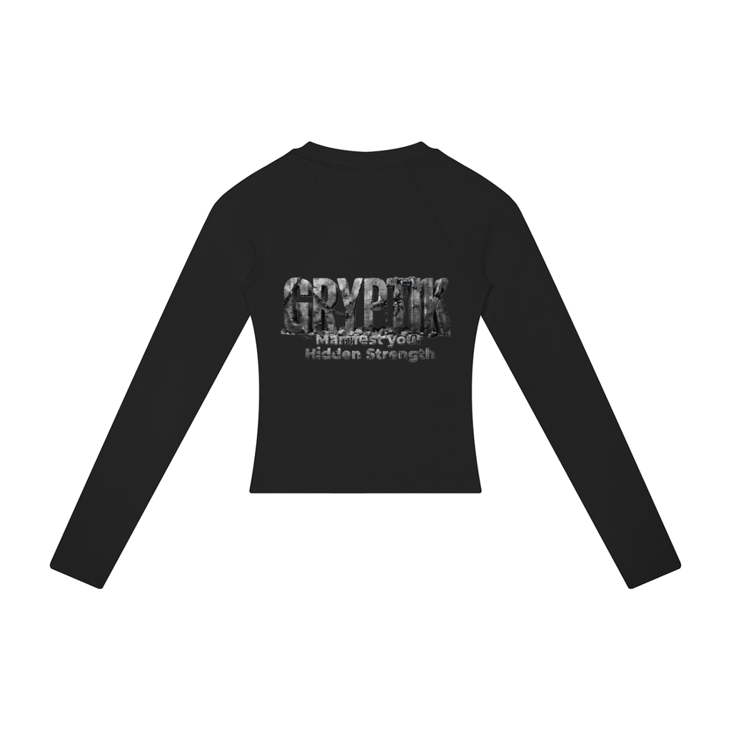 Gryptik Stitch Puppy (Teal) Slim Raglan Long Sleeve T-Shirt