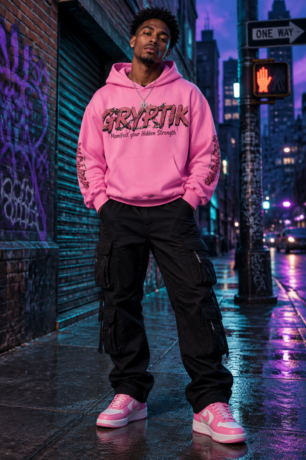 Gryptik Unisex Breast Cancer Awareness Halloween Hoodie