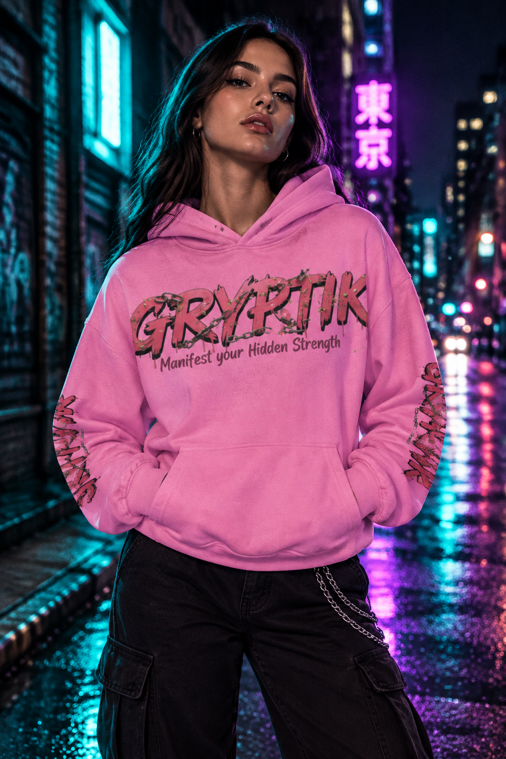 Gryptik Unisex Breast Cancer Awareness Halloween Hoodie