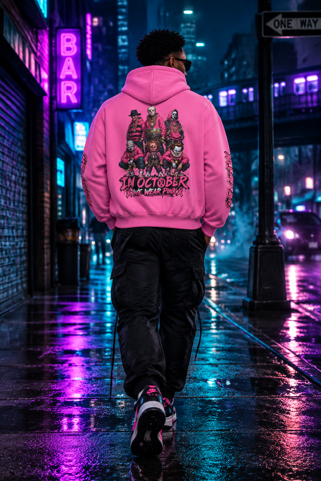 Gryptik Unisex Breast Cancer Awareness Halloween Hoodie