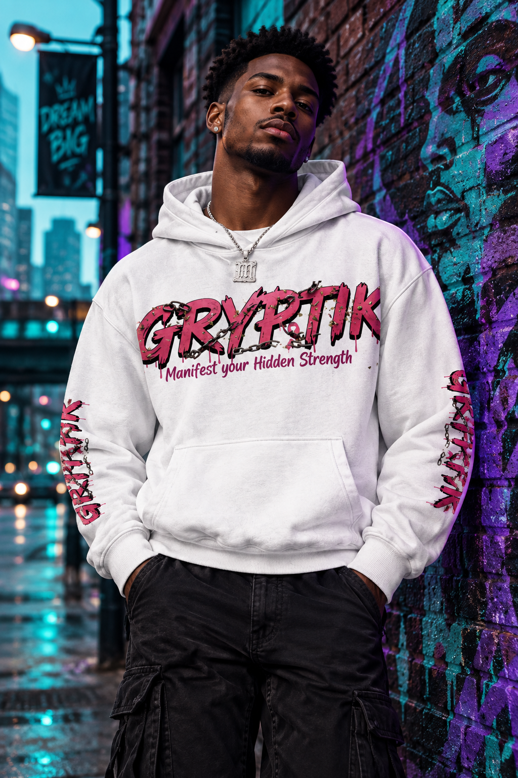 Gryptik Unisex Breast Cancer Awareness Halloween Hoodie