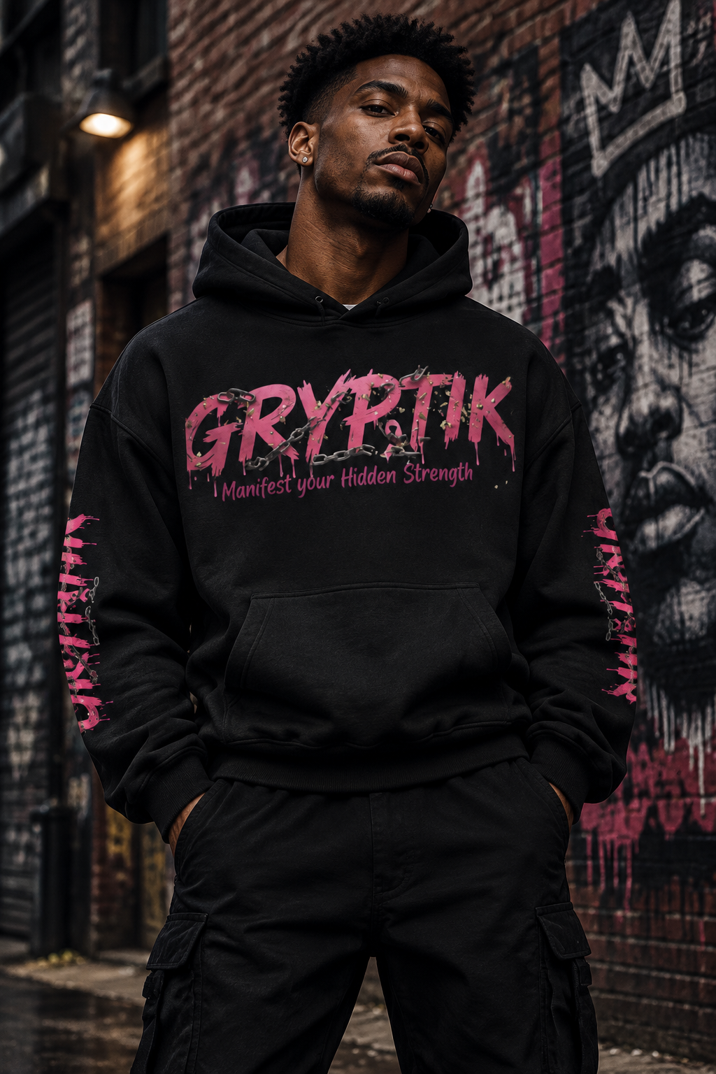 Gryptik Unisex Breast Cancer Awareness Halloween Hoodie